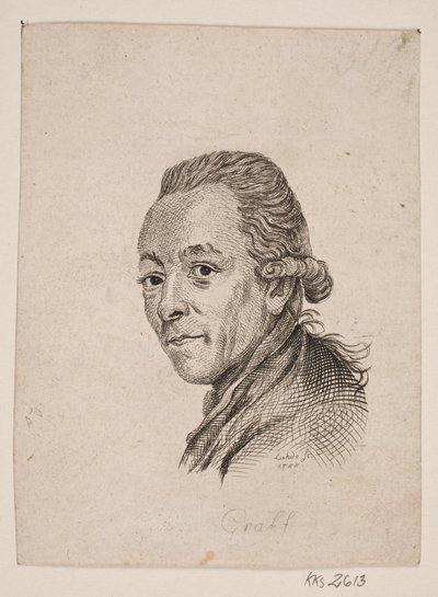 Portret van de schilder A. Graff door Gerhard Ludvig Lahde