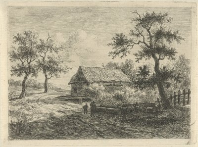 Landschap met twee figuren op weg door Gerrit Jan Michaëlis