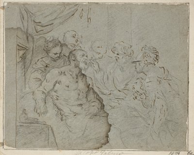 De dood van Socrates(?) door Giambattista Langetti