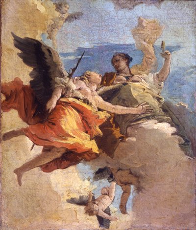 Allegorie van Deugd en Adel door Giambattista Tiepolo