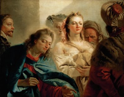 Christus en de vrouw betrapt op overspel door Giambattista Tiepolo