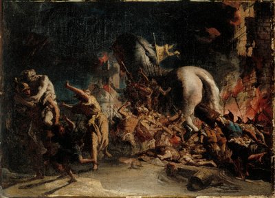 Het beleg van Troje door Giovanni Domenico Tiepolo