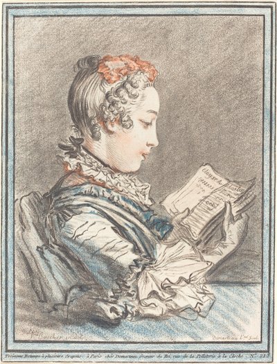 Jong Meisje Leest Héloise en Abélard, 1770 door Gilles Demarteau