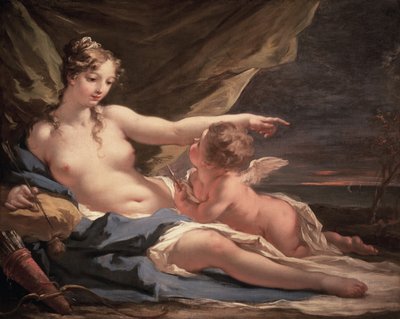 Venus en Cupido door Giovanni Antonio Pellegrini