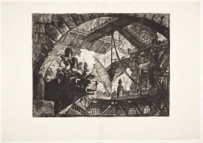 Gevangenen op een uitstekende platform door Giovanni Battista Piranesi