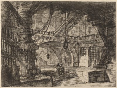 De pier met kettingen door Giovanni Battista Piranesi