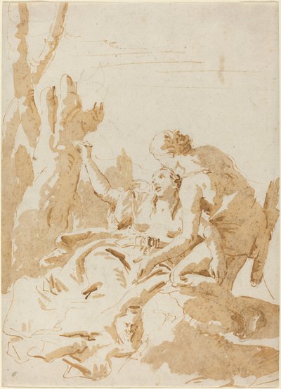 Angelica en Medoro door Giovanni Battista Tiepolo