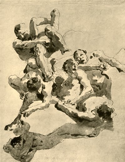 Reuzen vechten door Giovanni Battista Tiepolo