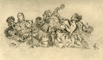 Muzikanten, 1752, 1928 door Giovanni Battista Tiepolo