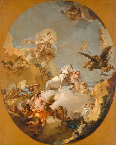 De wagen van Aurora door Giovanni Battista Tiepolo