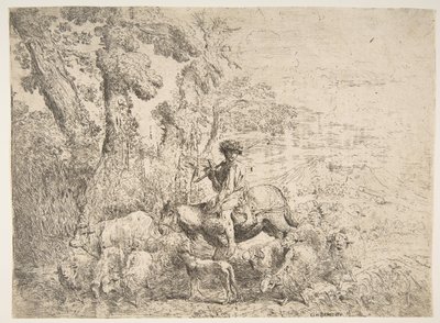 Jonge herder te paard, 1638 door Giovanni Benedetto Castiglione