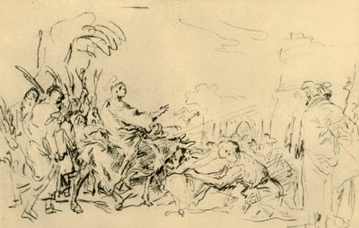 De intocht van Christus in Jeruzalem, c1759, 1928 door Giovanni Domenico Tiepolo