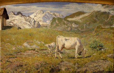 Weiden in de lente door Giovanni Segantini