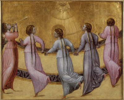 Vijf dansende engelen, ca. 1436 door Giovanni di Paolo