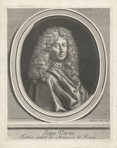 Portret van Jean Varin door Gérard Edelinck