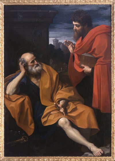 St. Paulus en St. Petrus berouwvol door Guido Reni