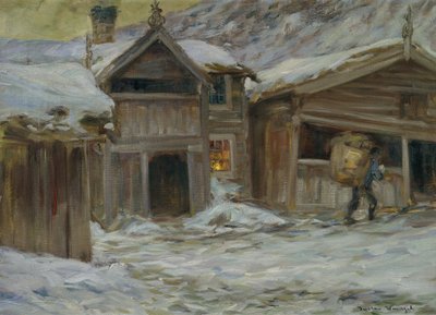 Sandbu boerderij in Vaagaa (Vågå) door Gustav Wentzel