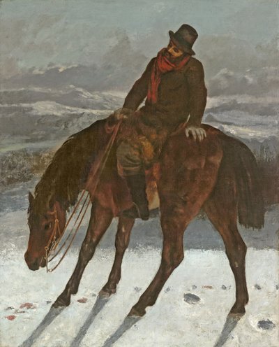 Jager te paard, ca. 1864 door Gustave Courbet