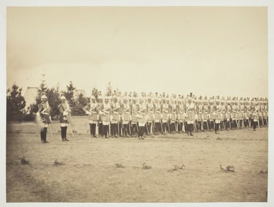 Zonder titel [soldaten op parade], 1857 door Gustave Le Gray