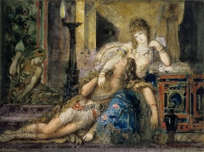 Samson en Delila door Gustave Moreau