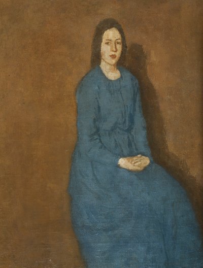 Een jonge vrouw in blauw door Gwen John