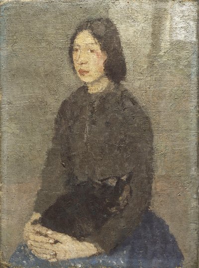 Meisje met kat op haar schoot door Gwen John