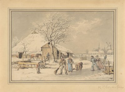 Winterlandschap door Haatje Pieters Oosterhuis (attributed to)