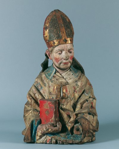 Halffiguur van een heilige bisschop door Hans Klocker (Umkreis)