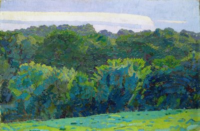 Landschap, Somerset, 1917 door Harold Gilman