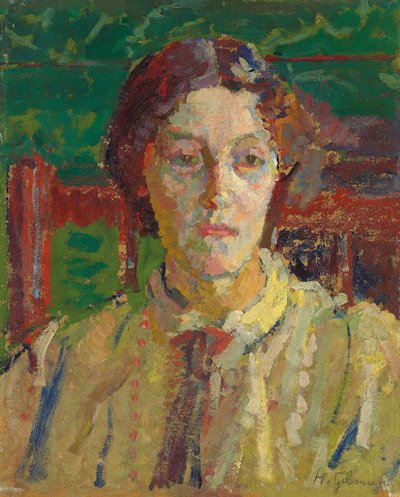 Portret van mevrouw Whelan, ca. 1912-3 door Harold Gilman