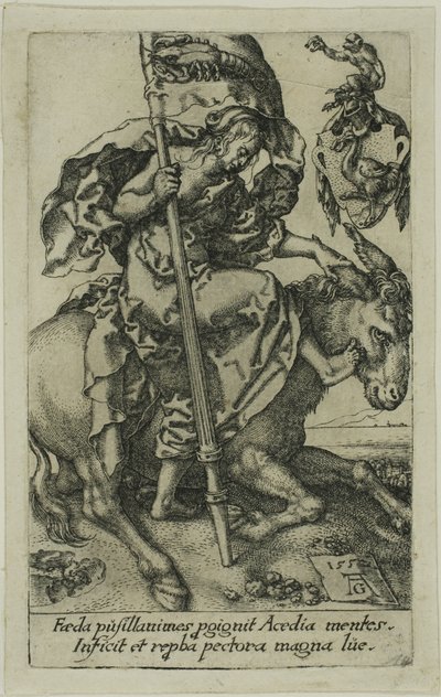 Ledigheid, uit de ondeugden door Heinrich Aldegrever