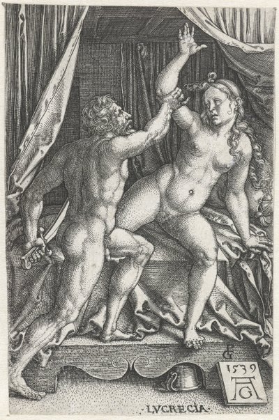 Lucretia en Sextus Tarquinius door Heinrich Aldegrever