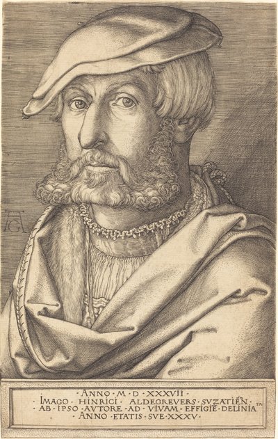 Zelfportret, 1537 door Heinrich Aldegrever