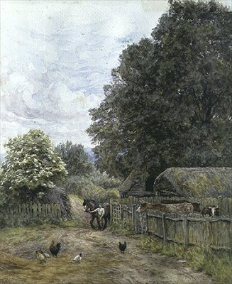 Een boerenerf door Helen Allingham