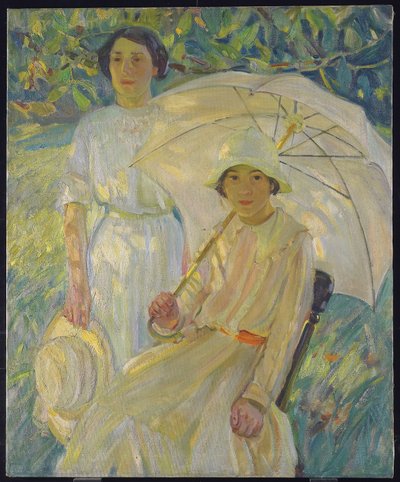 Witte Parasol #2, c.1912 door Helen Galloway McNicholl