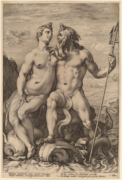 Neptunus en Amphitrite door Hendrick Goltzius