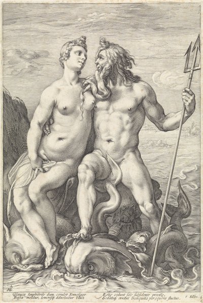 Neptunus en Amphitrite door Hendrick Goltzius