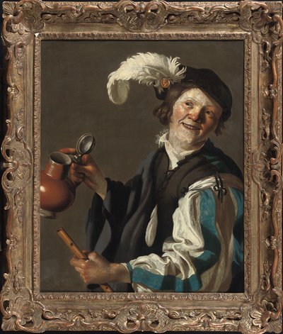 Een jongen met een fluit en een kruik door Hendrick Jansz Terbrugghen