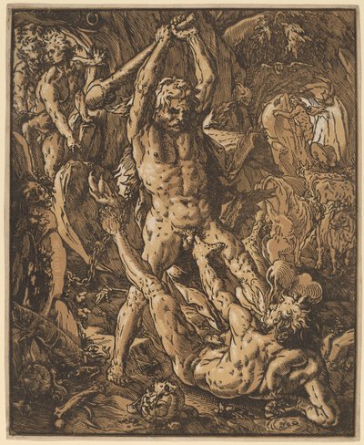 Hercules Doodt Cacus door Hendrik Goltzius