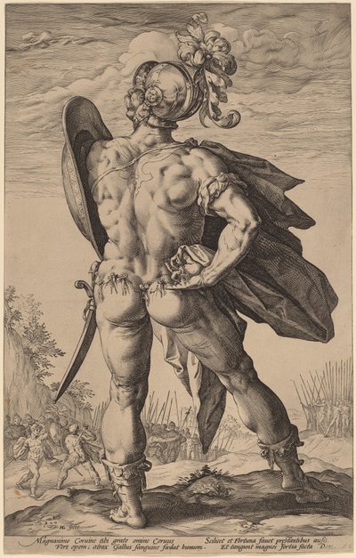 Marcus Valerius Corvus door Hendrik Goltzius