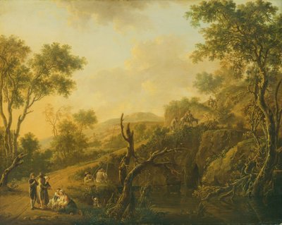 Italiaans landschap door Hendrik Willem Schweickardt