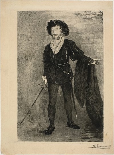 Faure in de rol van Hamlet door Henri Charles Guérard