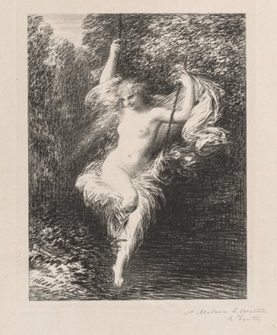 Sarah de Baadster door Ignace Henri Jean Fantin Latour