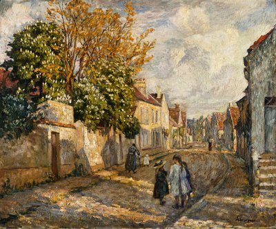 Straatscène, Lagny door Henri Lebasque