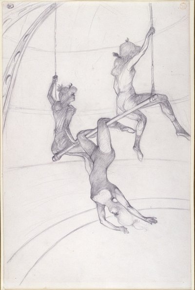 De vliegende trapeze door Henri de Toulouse Lautrec