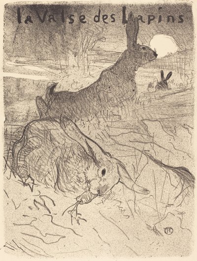 De wals van de konijnen door Henri de Toulouse Lautrec