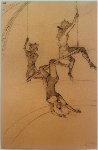 De vliegende trapeze door Henri de Toulouse Lautrec