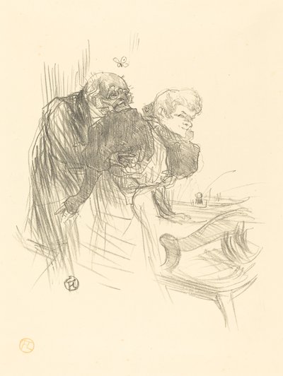 De oude vlinders door Henri de Toulouse Lautrec