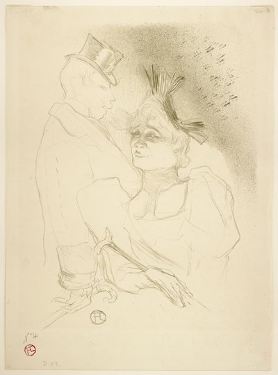 Mademoiselle Lender en Baron door Henri de Toulouse Lautrec