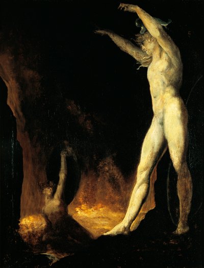 Satan roept Beëlzebub door Johann Heinrich Füssli